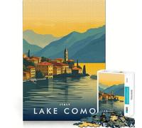 Puzzle per adulti da 1000 pezzi con il Lago di Como,Italia Gioco di precisione,divertente e stimolante per la mente compleanni (38x26cm)