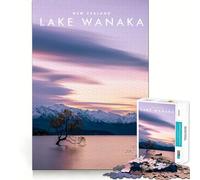 Puzzle per adulti da 1000 pezzi con il lago Wanaka e i bordi affilati,gioco di abilità mentale,divertente e rilassante,ideale come regalo di Natale (38x52cm)