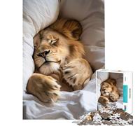 Puzzle per adulti da 1000 pezzi con il leone addormentato gioco rompicapo giocattolo avvincente per coltivare la pazienza idea regalo decorazione perfetta (dimensioni 38x26cm)