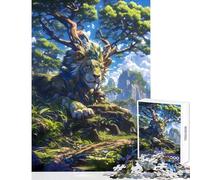 Puzzle per adulti da 1000 pezzi con il leone il custode del tempio magico un rompicapo stimolante e impegnativo un giocattolo educativo ideale come regalo per tutta la famiglia (50x75cm)