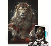 Puzzle per adulti da 1000 pezzi con il leone il monarca della natura selvaggia decorazione da parete divertente e spiritosa compleanno e Natale 50x75cm