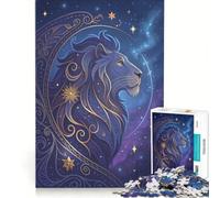 Puzzle per adulti da 1000 pezzi con il leone Leo giochi rilassanti attività divertenti da fare a casa con poster abbinato e foglio di curiosità 38x52cm