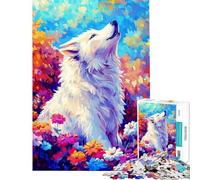 Puzzle per adulti da 1000 pezzi con il Lupo Bianco gioco per famiglie compleanni e Natale (dimensioni 50x75cm)
