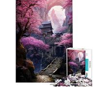 Puzzle per adulti da 1000 pezzi con il Monastero delle Montagne Sakura Puzzle per adulti giochi per famiglie antistress compleanni e occasioni speciali (dimensioni 38x26cm)