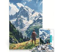 Puzzle per adulti da 1000 pezzi con il Monte Bianco Francia Gioco rilassante migliora la memoria compleanno e Natale 38x52cm