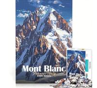 Puzzle per adulti da 1000 pezzi con il Monte Bianco gioco rilassante migliora la memoria compleanno e Natale 50x75cm