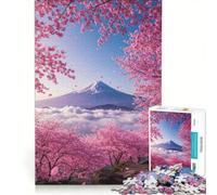 Puzzle per adulti da 1000 pezzi con il Monte Fuji e i ciliegi in fiore Sakura in Giappone giocattolo educativo antistress collezione d'artista opera d'arte 50x75cm
