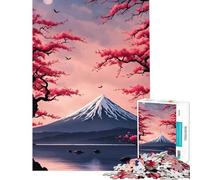 Puzzle per adulti da 1000 pezzi con il Monte Fuji e il paesaggio dei ciliegi in fiore Gioco educativo giocattolo didattico regalo di Babbo Natale segreto migliora la memoria (dimensioni 38x26cm)
