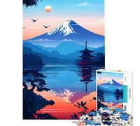 Puzzle per adulti da 1000 pezzi con il Monte Fuji e il riflesso della pagoda Gioco impossibile che stimola l'intelligenza e crea dipendenza Regalo di compleanno per tutta la famiglia (75x50cm)