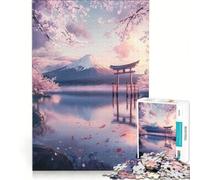 Puzzle per adulti da 1000 pezzi con il Monte Fuji in fiore e un'atmosfera serena Gioco rilassante ideale per decomprimere la mente perfetto come regalo di compleanno o di viaggio 38x52cm