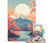 Puzzle per adulti da 1000 pezzi con il Monte Fuji in Giappone antistress per analisi e logica collezione d'artista belle arti 38x26cm