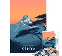 Puzzle per adulti da 1000 pezzi con il Monte Kenya gioco pratico che stimola l'intelligenza e crea dipendenza ideale come regalo di compleanno per donne (dimensioni 75x50cm)