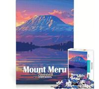 Puzzle per adulti da 1000 pezzi con il Monte Meru al tramonto gioco rilassante allena la mente e la mano compleanno e Natale 38x52cm