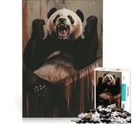 Puzzle per adulti da 1000 pezzi con il panda arrabbiato, gioco pratico, ideale per passare il tempo durante le vacanze a casa e per rafforzare l'amore di coppia 50x75cm