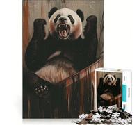 Puzzle per adulti da 1000 pezzi con il panda arrabbiato, gioco rompicapo, sfida impegnativa, regalo per amici e familiari 38x26cm