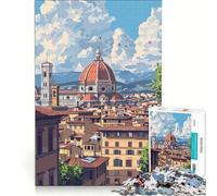 Puzzle per adulti da 1000 pezzi con il panorama del Duomo di Firenze, gioco pratico, rilassante e stimolante per la mente, regalo di compleanno, regalo di viaggio 50x75cm