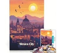 Puzzle per adulti da 1000 pezzi con il panorama di Città del Messico al tramonto gioco pratico rilassante e stimolante per la mente regalo di compleanno regalo di viaggio 38x52cm