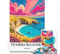 Puzzle per adulti da 1000 pezzi con il percorso del Pembrokeshire, gioco educativo, difficile, con Babbo Natale 38x52cm