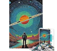 Puzzle per adulti da 1000 pezzi con il pianeta Saturno colorato ideale per passare il tempo in casa per compleanni Natale 38x26cm