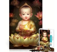 Puzzle per adulti da 1000 pezzi con il piccolo Buddha dai bordi netti,gioco cognitivo divertente,gioco lento,regalo festivo per il tempo libero (38x26cm)