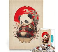 Puzzle per adulti da 1000 pezzi con il piccolo panda samurai decorazione da parete divertente e spiritosa compleanno e Natale 38x52cm