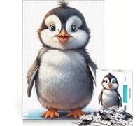 Puzzle per adulti da 1000 pezzi con il piccolo pinguino felice, gioco rilassante, migliora la memoria, compleanno e Natale 50x75cm