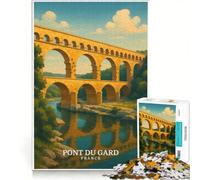 Puzzle per adulti da 1000 pezzi con il Pont du Gard, Francia, giocattolo educativo, ideale per passare il tempo durante le vacanze, regalo per amici e familiari 50x75cm