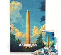Puzzle per adulti da 1000 pezzi con il poster del Monumento a Washington Gioco pratico per le vacanze a casa per passare il tempo e rafforzare l'amore di coppia 38x52cm
