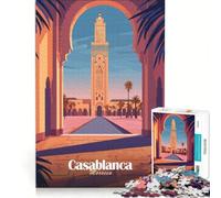 Puzzle per adulti da 1000 pezzi con il poster della Moschea di Casablanca, gioco rompicapo, interazione genitore-figlio, rafforza l'amore tra le coppie 38x52cm