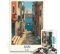 Puzzle per adulti da 1000 pezzi con il poster di Bari Puglia, gioco per famiglie, antistress, compleanno e Natale 50x75cm