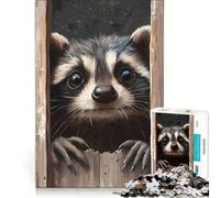 Puzzle per adulti da 1000 pezzi con il procione curioso, gioco pratico, taglio di precisione, regalo di compleanno e originale 50x75cm