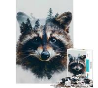 Puzzle per adulti da 1000 pezzi con il procione sentinella della foresta Gioco educativo da 1000 pezzi con taglio di precisione sfida stimolante per tutta la famiglia (50x75cm)