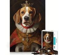 Puzzle per adulti da 1000 pezzi con il re Beagle,bordo perfetto,gioco cognitivo,regalo,gioco di ozio,attività per compleanno (38x26cm)