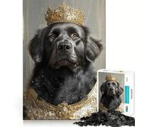Puzzle per adulti da 1000 pezzi con il Re Cane Nero e disegni dai tagli netti,gioco divertente per la concentrazione,momento di relax,regalo di Natale 50x75cm