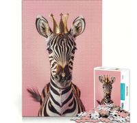 Puzzle per adulti da 1000 pezzi con il re zebra gioco divertente per tutta la famiglia con pezzi di forma casuale che si incastrano perfettamente 38x26cm