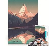 Puzzle per adulti da 1000 pezzi con il riflesso del Cervino un gioco impossibile che migliora la memoria con pezzi a incastro di forma casuale 50x75cm