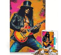 Puzzle per adulti da 1000 pezzi con il ritratto del chitarrista Saul Hudson Slash gioco pratico difficile e stimolante ideale come regalo per tutta la famiglia 50x75cm