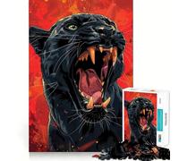 Puzzle per adulti da 1000 pezzi con il ruggito della Pantera Nera,incastro perfetto,gioco per la concentrazione, momenti di relax o per il compleanno 50x75cm