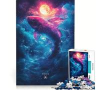 Puzzle per adulti da 1000 pezzi con il segno zodiacale dei Pesci gioco rilassante allena la mente e la manualità compleanno e Natale 38x26cm