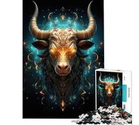 Puzzle per adulti da 1000 pezzi con il segno zodiacale del Toro gioco interattivo e stimolante ideale come regalo per uomini e donne antistress (dimensioni 50x75cm)