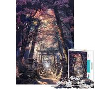 Puzzle per adulti da 1000 pezzi con il sentiero del santuario sacro di Sakura ideale per passare il tempo in casa per compleanni Natale 38x26cm