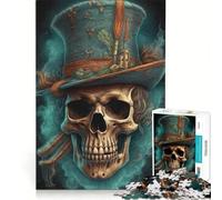 Puzzle per adulti da 1000 pezzi con il signor Teschio e Cappello giocattolo decorativo da parete per divertimento in famiglia ideale come regalo per tutta la famiglia 38x52cm