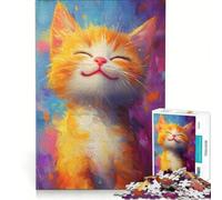 Puzzle per adulti da 1000 pezzi con il sorriso di un gatto gioioso gioco pratico difficile e stimolante ideale come regalo per tutta la famiglia 38x26cm