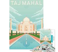 Puzzle per adulti da 1000 pezzi con il Taj Mahal e il poster dell'India gioco educativo e stimolante per tutta la famiglia ideale come regalo di compleanno (dimensioni 38x26cm)