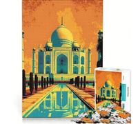 Puzzle per adulti da 1000 pezzi con il Taj Mahal e l'India dai colori vivaci Gioco divertente rilassante e stimolante per la mente e per rafforzare l'amore di coppia 38x52cm
