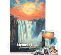 Puzzle per adulti da 1000 pezzi con il tramonto delle Cascate Vittoria gioco rompicapo per divertimento in famiglia per rafforzare l'amore tra le coppie 50x75cm