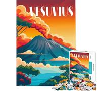 Puzzle per adulti da 1000 pezzi con il Vesuvio infuocato gioco educativo e stimolante ideale per rilassarsi e migliorare la memoria perfetto come regalo di compleanno (dimensioni 50x75cm)