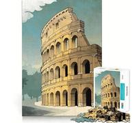 Puzzle per adulti da 1000 pezzi con illustrazione ad acquerello del Colosseo,taglio perfetto,divertente gioco di concentrazione,regalo,gioco gratuito,regalo di compleanno (38x26cm)