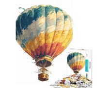 Puzzle per adulti da 1000 pezzi con illustrazione ad acquerello di una mongolfiera Gioco educativo giocattolo didattico ideale come regalo per tutta la famiglia (dimensioni 38x52cm)