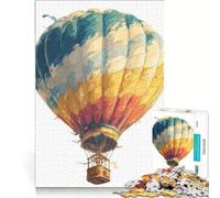 Puzzle per adulti da 1000 pezzi con illustrazione ad acquerello di una mongolfiera gioco per famiglie antistress con poster e foglio di curiosità abbinati 50x75cm